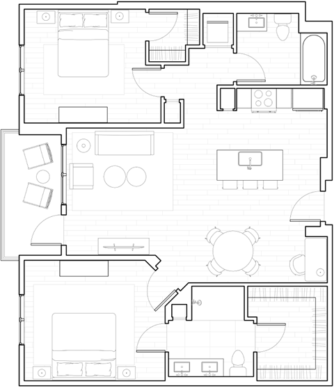 B1 Floor Plan at The Q Topanga, Woodland Hills, California